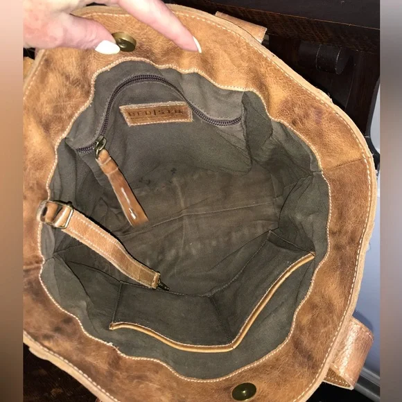 Bed Stu Leather Stevie Tote Shoulder Bag Tan Rustic Retail $255 - Picture 11 of 14